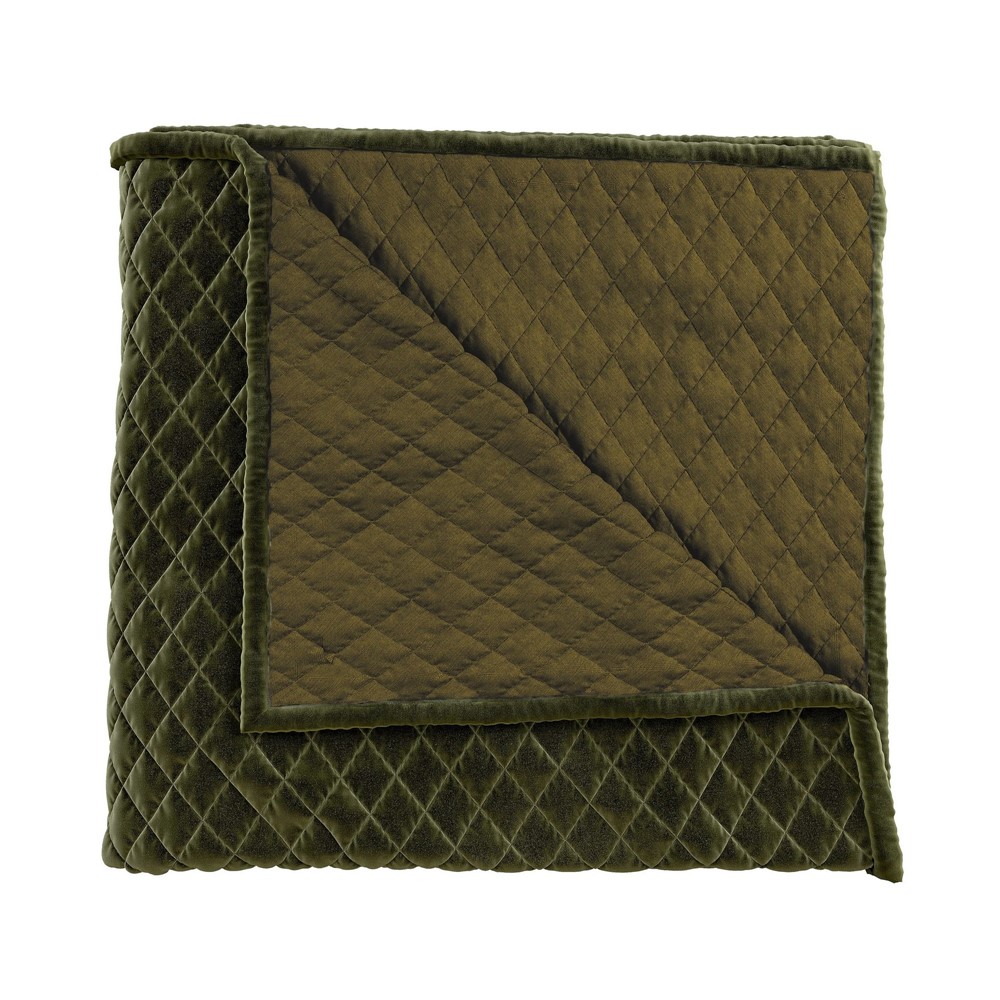 Clarence Quilted Throw by Bedeck of Belfast in Celadon Green